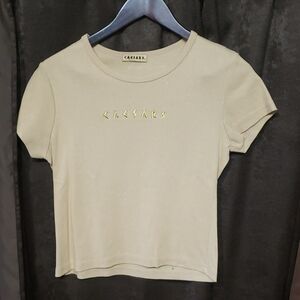 Caesar's Palace Casino Glitter Beige Women's Top Vintage